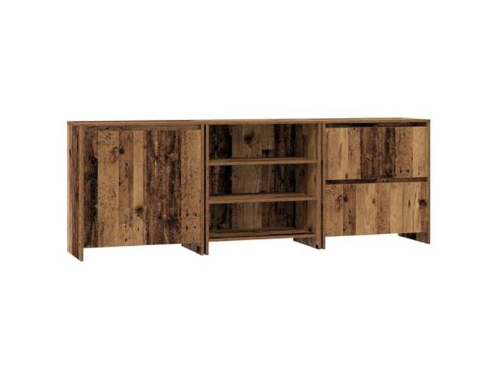 TEKGHUT Sideboard 3 STK. Altholz 70 x 41 x 75 cm Holzwerkstoff Anrichte für Esszimmer, Wohnzimmer, Scharnier-Türen, Holzwerkstoff-Regale, rechteckige Form, Raumteiler