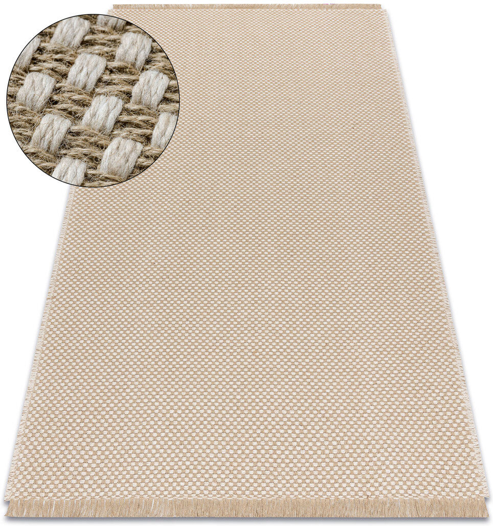 Brambly Cottage Penwortham Rectangle Jute / Sisal Flatweave Area Rug Cream;Beige Rectangular 120 x 170cm