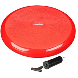 Relaxdays 9 x Balance Kissen rot mit Luftpumpe Rot