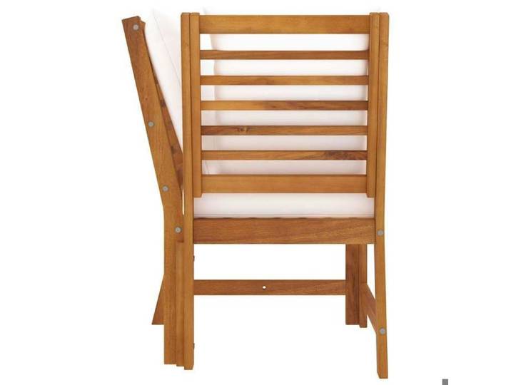 Brun Canapé d'extérieur/jardin - SARAZYJ - Canapé d'angle sectionnel et coussin - crème - Bois d'acacia massif Hot73875287