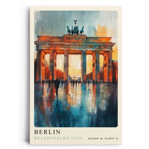 Sinus-Art Wandbild Berlin Brandenburger, Leinwand, Hochformat, 80 x 120 cm