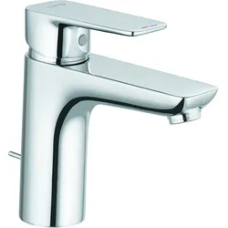 KLUDI PURE&STYLE Waschtisch-Einhandmischer, Einlochmontage, Auslaufhöhe 100mm, mit Ablaufgarnitur, chrom, 402900575WR5