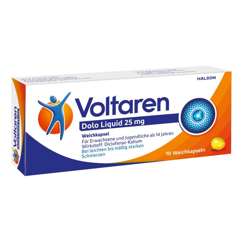 Haleon Germany GmbH Voltaren Dolo Liquid 25mg Weichkapsel mit Diclofenac 05023922