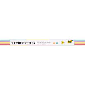 Folia Bastelset 70310 Flechtstreifen Pastell, 200 Streifen, farbig sortiert, 130g/m², 50 x 1cm