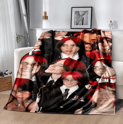 Inspire Curations Billie Eilish Flannel Throw Blanket 6 180x220cm