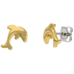 Boccia 05090-02 Kinder-Ohrstecker Titan Ohrringe Delfin Goldfarben