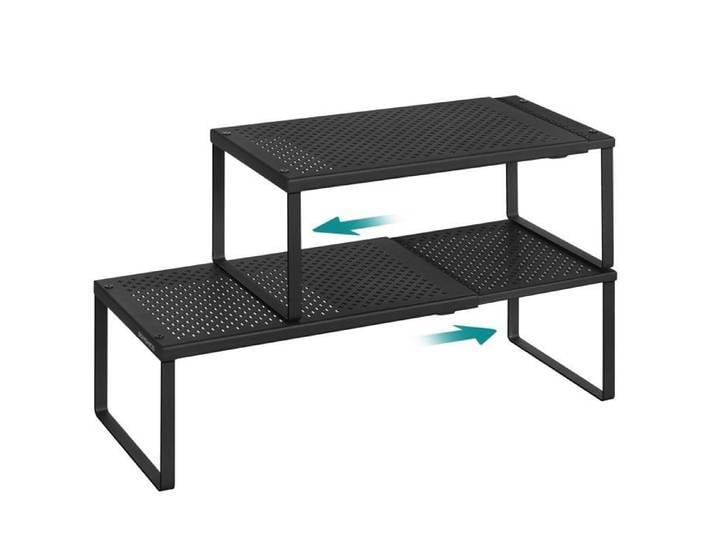 Étagère à Épices Lot de 2 Extensible ganisateur de Cuisine Pte-épices Cuisine Petite Étagère Métal Noir DESSERTE DE CUISINE