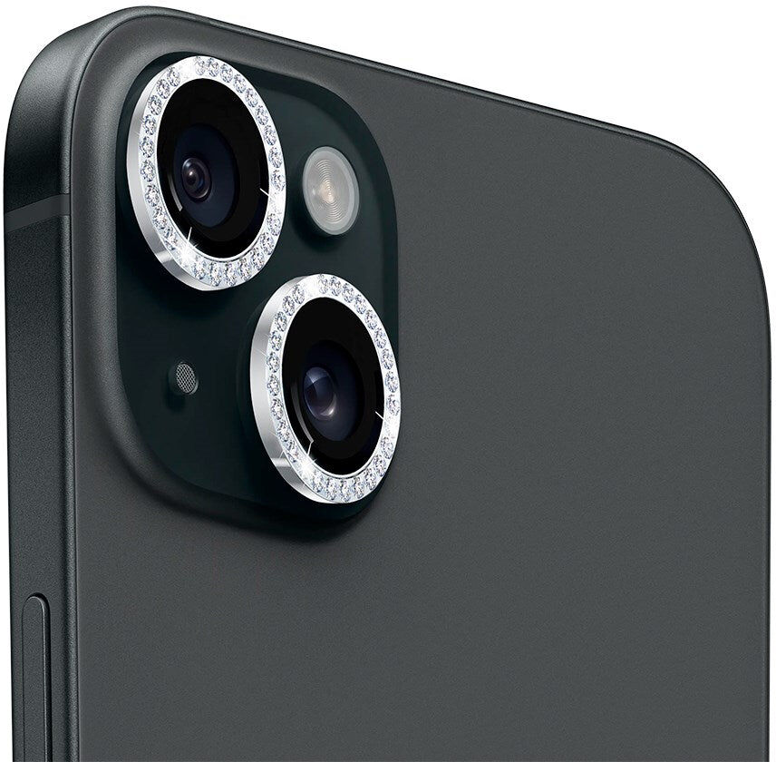 iPhone 14 / 14 Plus Holdit Kamerabeskyttelse - Glitter / Sølv