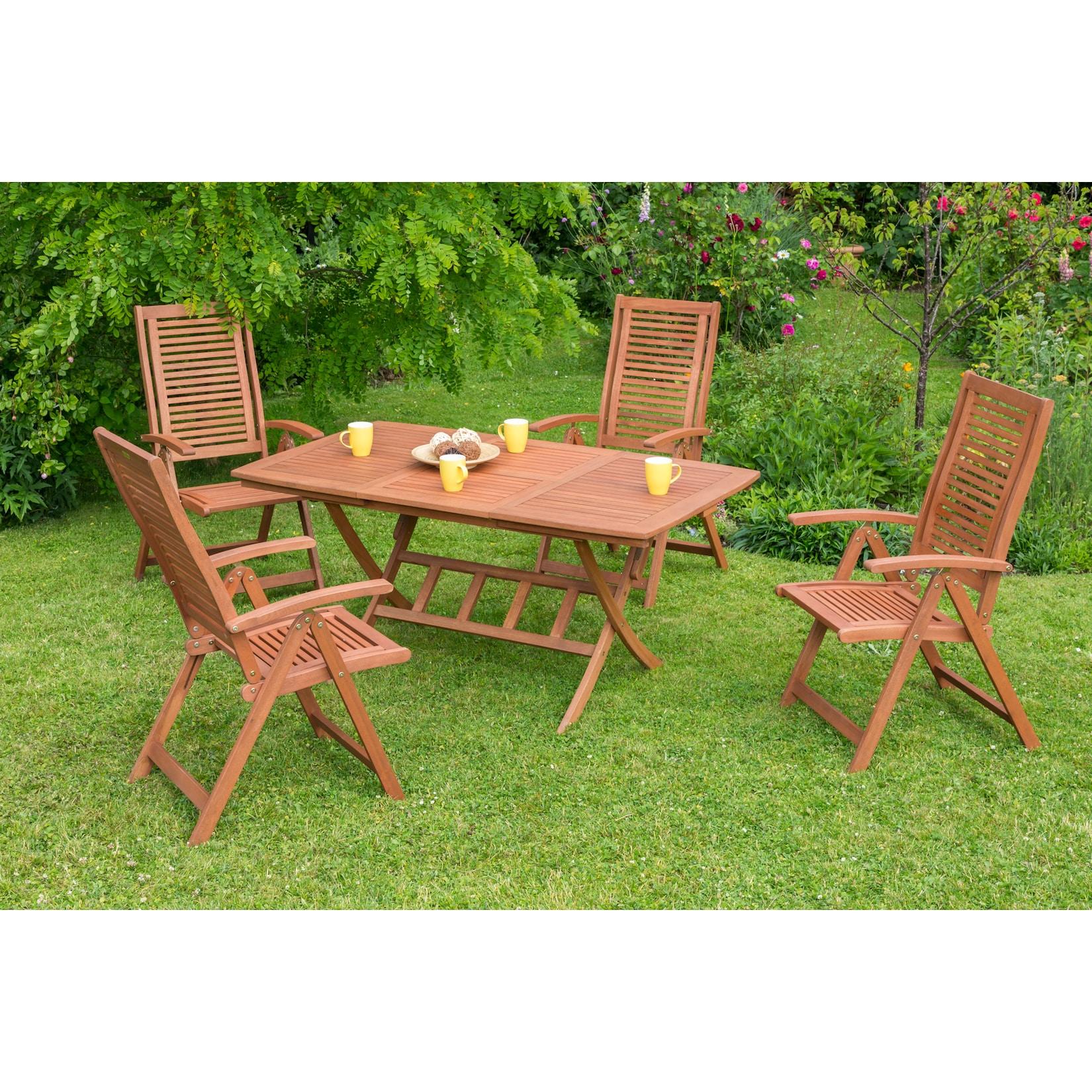 Merxx Cordoba Set 5tlg. Klappausziehtisch