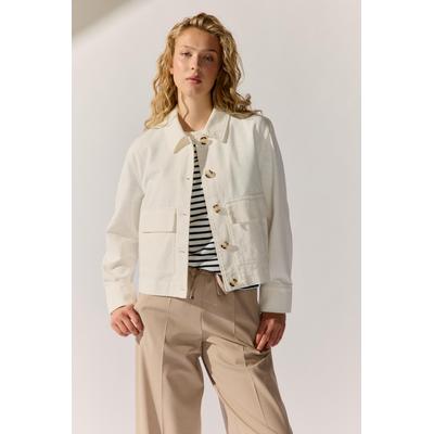 Jeansjacke THE FASHION PEOPLE, Damen, Gr. 40, weiß, Obermaterial: 100% Baumwolle., unifarben, Jacken Jeansjacke