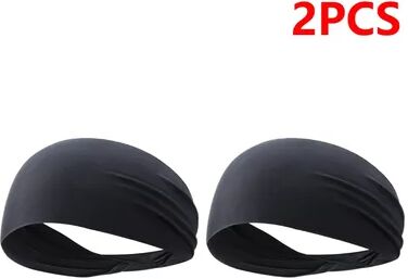 Quick Pick Pro Quick Dry Sports Headband Anti Slip Workout Sweatband For Running Yoga & Gym black 2pcs