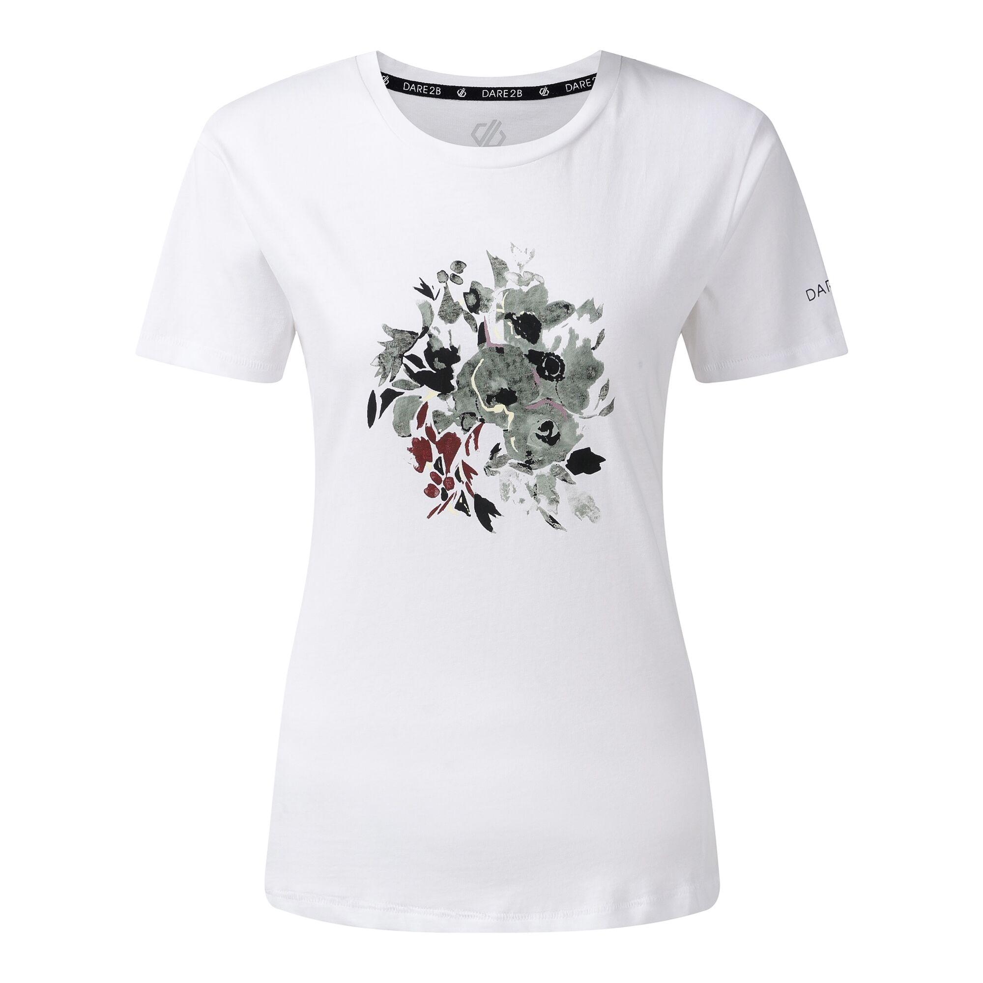 Dare 2B Dames Tranquility III Bloemen T-Shirt (Wit)