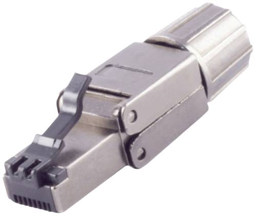 BKL Electronic RJ-45 Stecker, werkzeuglos, quick, STP, Cat. 6A 10121220 Schwarz 1St.