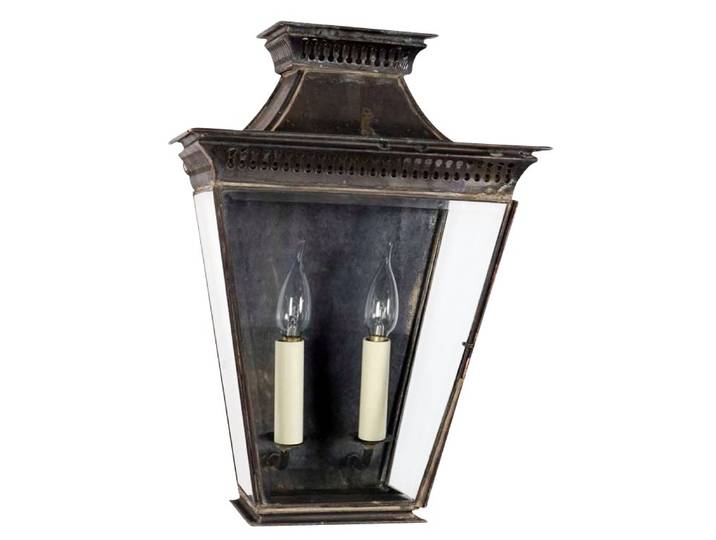 Landelijk buitenlamp Pagoda Flush handgemaakt 44cm - koper gevlamd (AB) Limehouse - 493A
