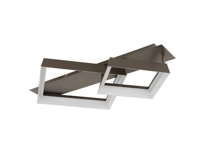 Globo Led-Deckenleuchte, Braun, Weiss, Metall, Kunststoff, F, 49.5x12x68.5 cm, CE, Lampen & Leuchten, Innenbeleuchtung, Deckenlampe, Deckenlampen