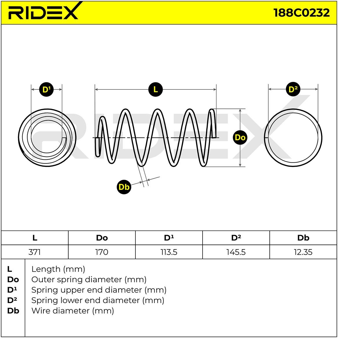 RIDEX 188C0232 Coil spring