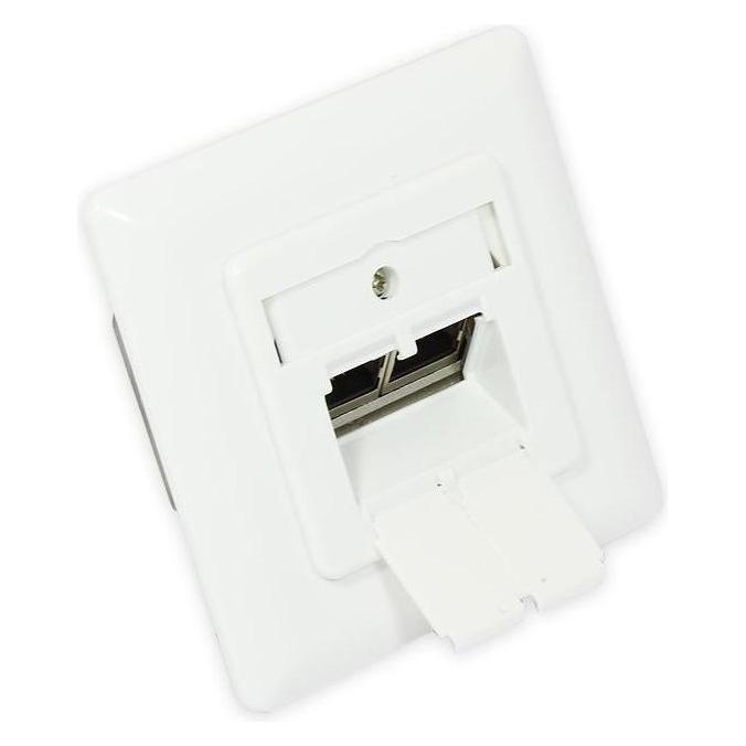 Good Connections Netzwerkbuchse Kat. 6, 2xRJ45, geschirmt, Unterputz, DESIGN-CAPABLE, vertikale Kabeleinführung (GC-N0024)