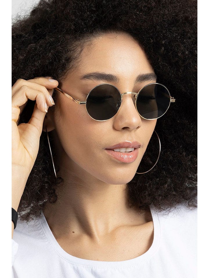Lucky Bees Damen-Sonnenbrille in Schwarz/ Gold - onesize