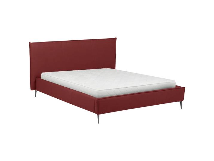 Esposa Polsterbett, Rot, Metall, Echtleder, 140x200 cm, Made in EU, gepolstertes Kopfteil, Lederauswahl, in verschiedenen Größen erhältlich, Schlafzimmer, Betten, Polsterbetten