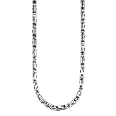 Edelstahlkette BRUNO BANANI "Schmuck Geschenk Halskette Königskette 4-Kant-Optik Silber" Gr. 55, silber (edelstahlfarben), Halsketten, Herren, 55, Edelstahl, L: 55, Edelstahlkette