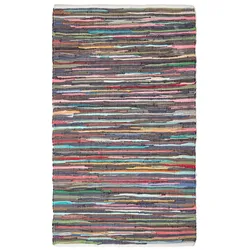 FLICKENTEPPICH bunt gestreift 90/150 cm