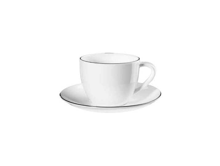 Cappuccinotasse mit Unterteller Asa Selection À Table Ligne Noire, 250 ml