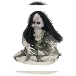 SATISFIRE Tanzende Geisterpuppe - bewegte 46cm Halloween Figur, Licht, Geräusche, Sensor