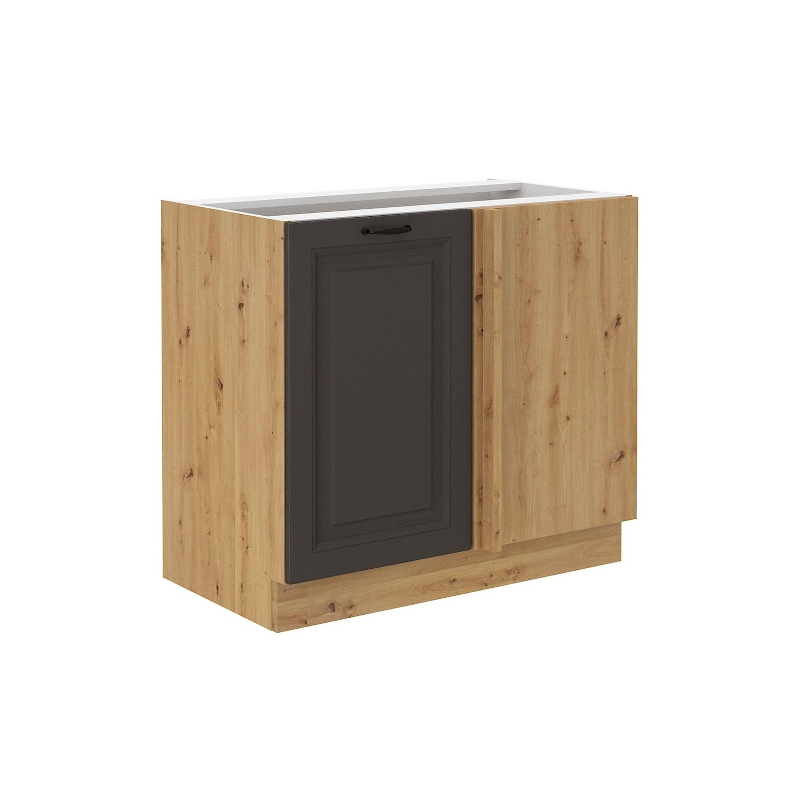 Eckunterschrank 105cm Stilo Grau Eiche Artisan Küchenzeile Küchenblock Küche