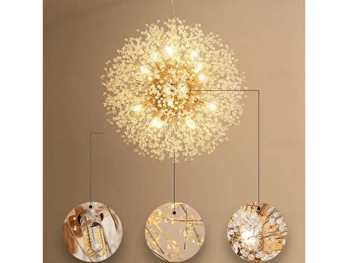 Lustre LED moderne pour salon et salle à manger, design Pissenlit, Flamme, Dragon, Lucioles, Étoile, Feu, Luminaire de magasin