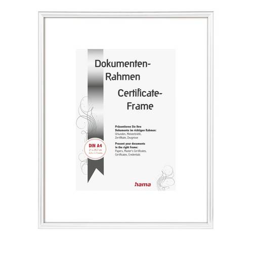 hama 00061612 Kunststoffrahmen "Sevilla", Weiß, Polystyrol, 21 x 29,7 cm, DIN A4