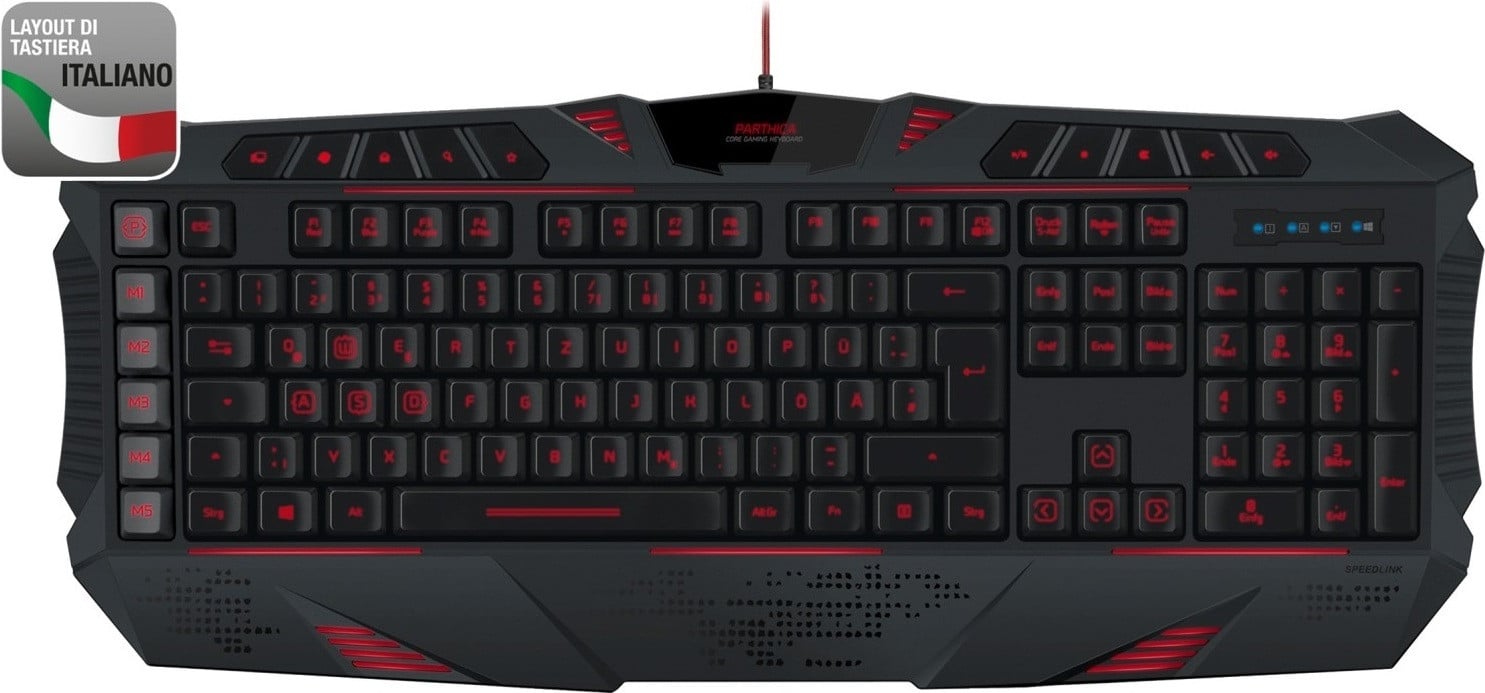 Speedlink PARTHICA Gaming-toetsenbord, zwart, IT-lay-out