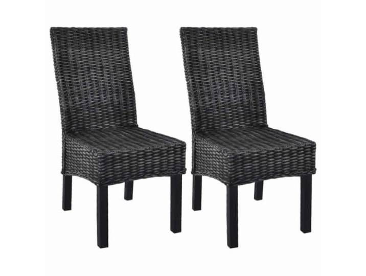 2 Esszimmerstühle aus Kubu und Mahagoniholz, Schwarz Hohe Rückenlehne, pflegeleicht, modernes Design, täglicher Gebrauch, Kapazität 110 kg
