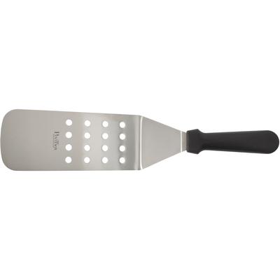 Küchenspachtel PINTINOX "Professional", schwarz (edelstahlfarben, schwarz), B:7,6cm, Edelstahl, Kunststoff, Küchenpaletten, Pfannenwender, gelocht, Edelstahl, spülmaschinengeeignet