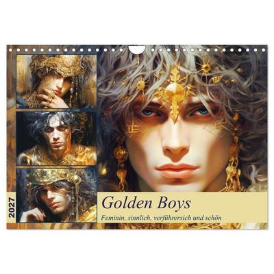 Golden Boys. Feminin, sinnlich, verführersich und schön (Wandkalender 2027 DIN A4 quer), CALVENDO Monatskalender