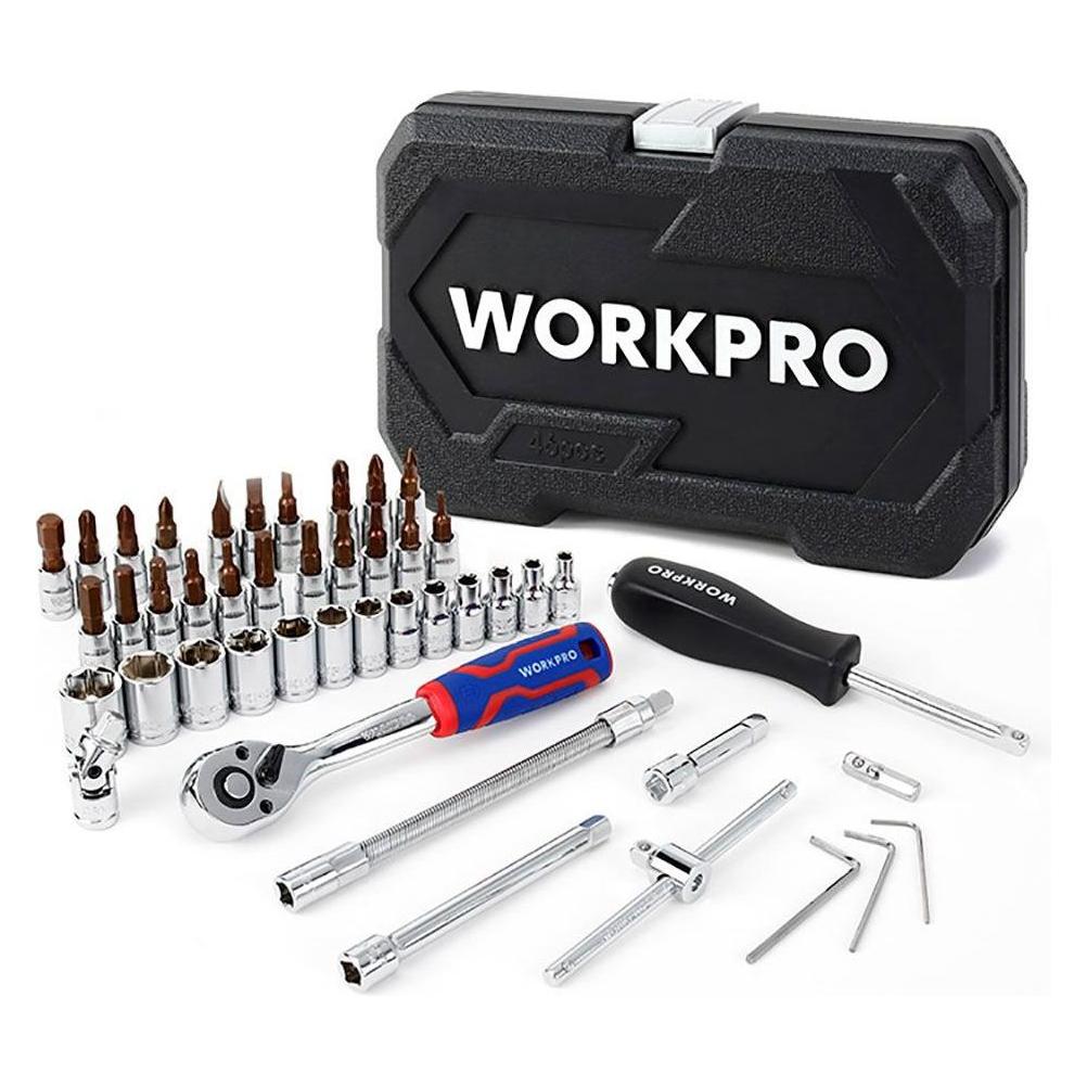 Workpro ¼ in socket wrenches, set 46 piece (49756669)