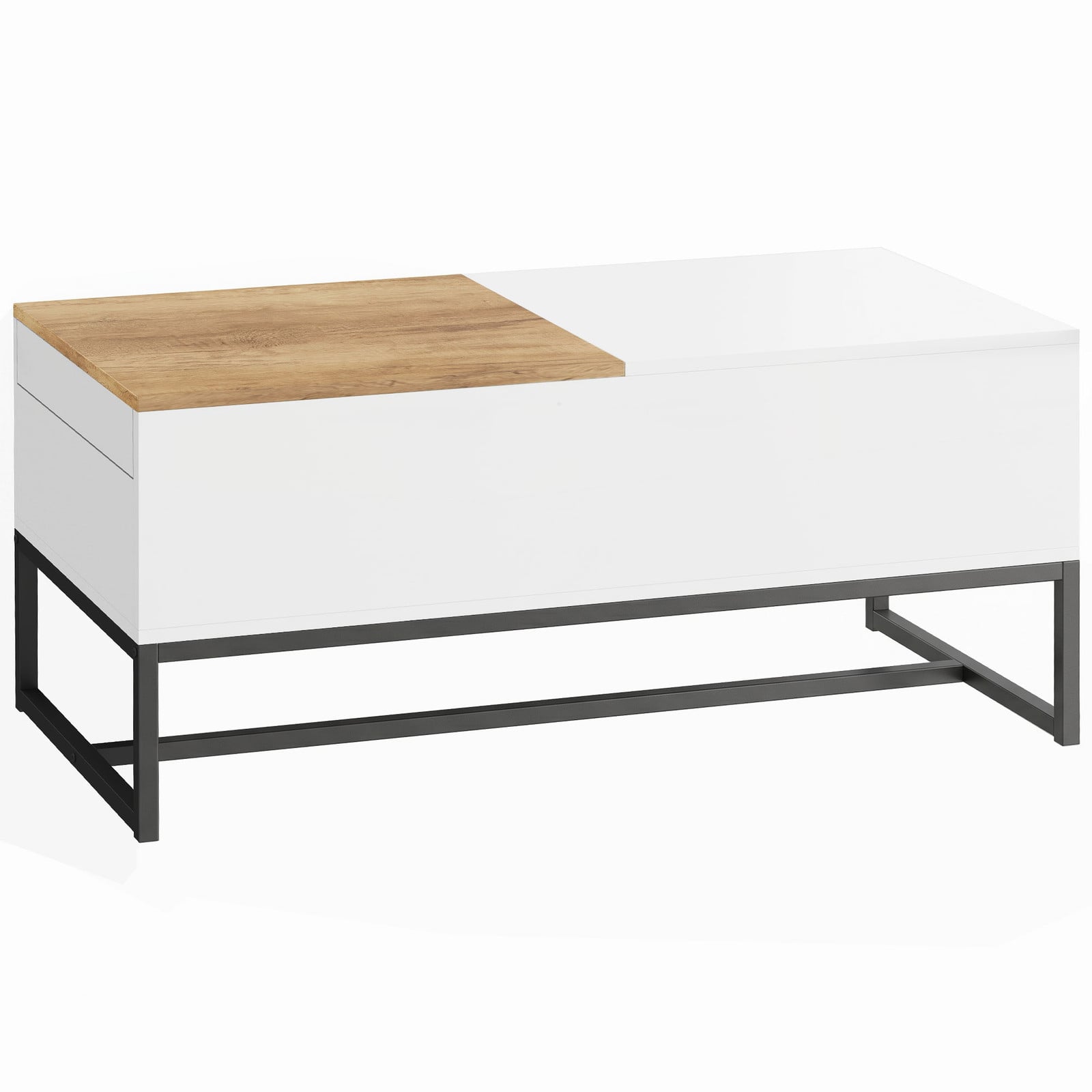 HOMCOM Uitschuifbare salontafel met schuifblad en verborgen opbergruimte, wit