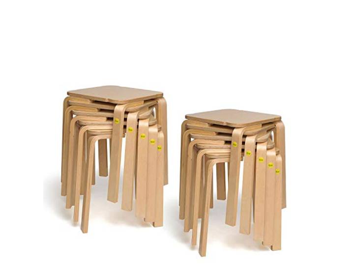 10x Hocker Holz Eckig bis 140 kg belastbar – Holzhocker Klein als vielseitiger Holz Hocker Klein, Kleiner Hocker für Wohnzimmer, Küche & Kinderzimmer – Stool/Stool Chair