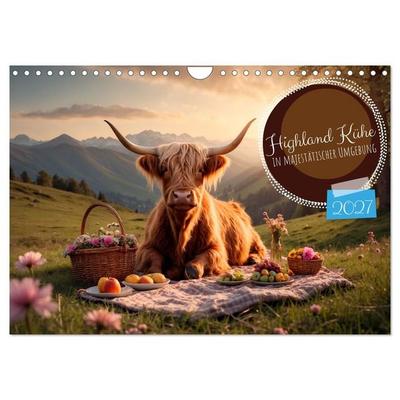 Highland Kühe (Wandkalender 2027 DIN A4 quer), CALVENDO Monatskalender
