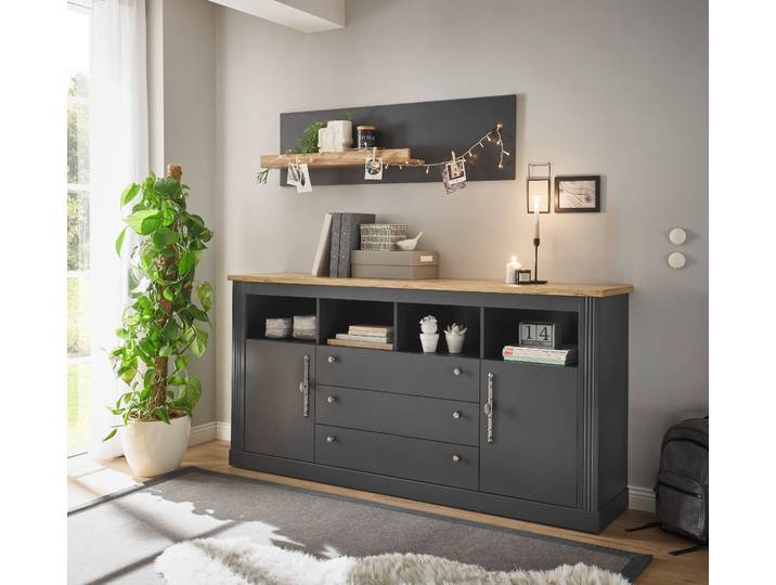 Büromöbel-Set GOODPRODUCT Westminster , grau (grau dunkel), B:193cm H:170cm T:42cm, Arbeitsmöbel-Sets, Büromöbel-Set, im romantischen Landhausstil, exclusiv by Otto