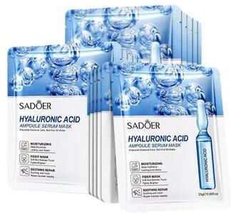 Inspired Living 24K Gold Essence Sheet Mask Set Moisturizing & Brightening Facial Skin Care (10 Pack) 10pcs Hyaluronic