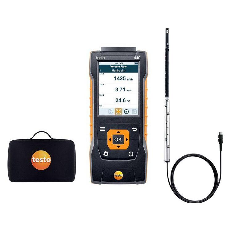 Testo 440 Anemometer +1370 (Temperature-TC) °C, +150 (Temperature-NTC) °C max.Temp. versch.Messparam (0563 4400)