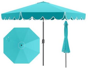 Costway 10 Feet Patio Umbrella Outdoor Market Umbrella with Crank Tilt Adjustment-Turquoise