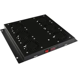 Lanview 6 Fans, Digital Thermostat, Serverschrank Zubehör, Schwarz