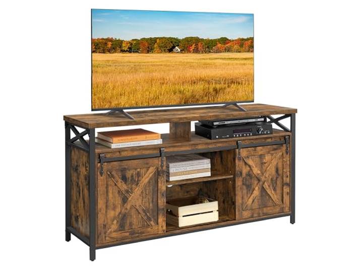 VASAGLE TV-Schrank, Lowboard für Fernseher bis zu 65 Zoll, Metallgestell