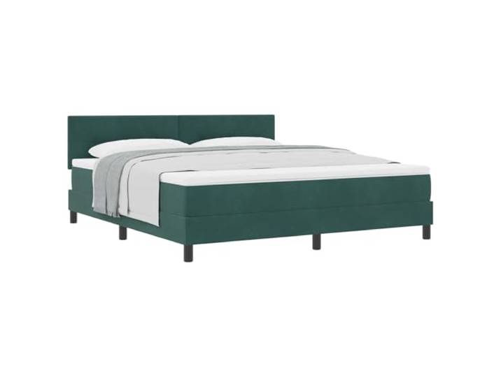 PUGYNBK Boxspringbett, Dunkelgrün, 180 x 200 cm, Samt Verstellbares Kopfteil, Kiefernholz, integrierter Schaumstoff, Innengebrauch