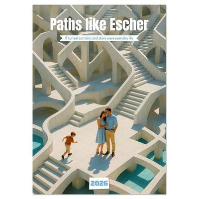 Paths like Escher (Desk Calendar 2026 DIN A5 portrait), CALVENDO 12 Month DeskCalendar
