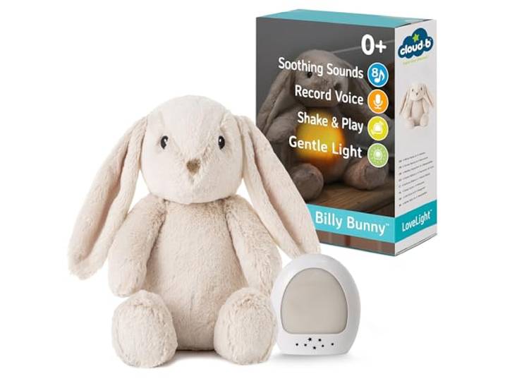 Cloud.b LoveLight™ Buddies - Billy der Hase Beruhigende Klänge Sprachaufnahme Shake & Play Sanftes Licht