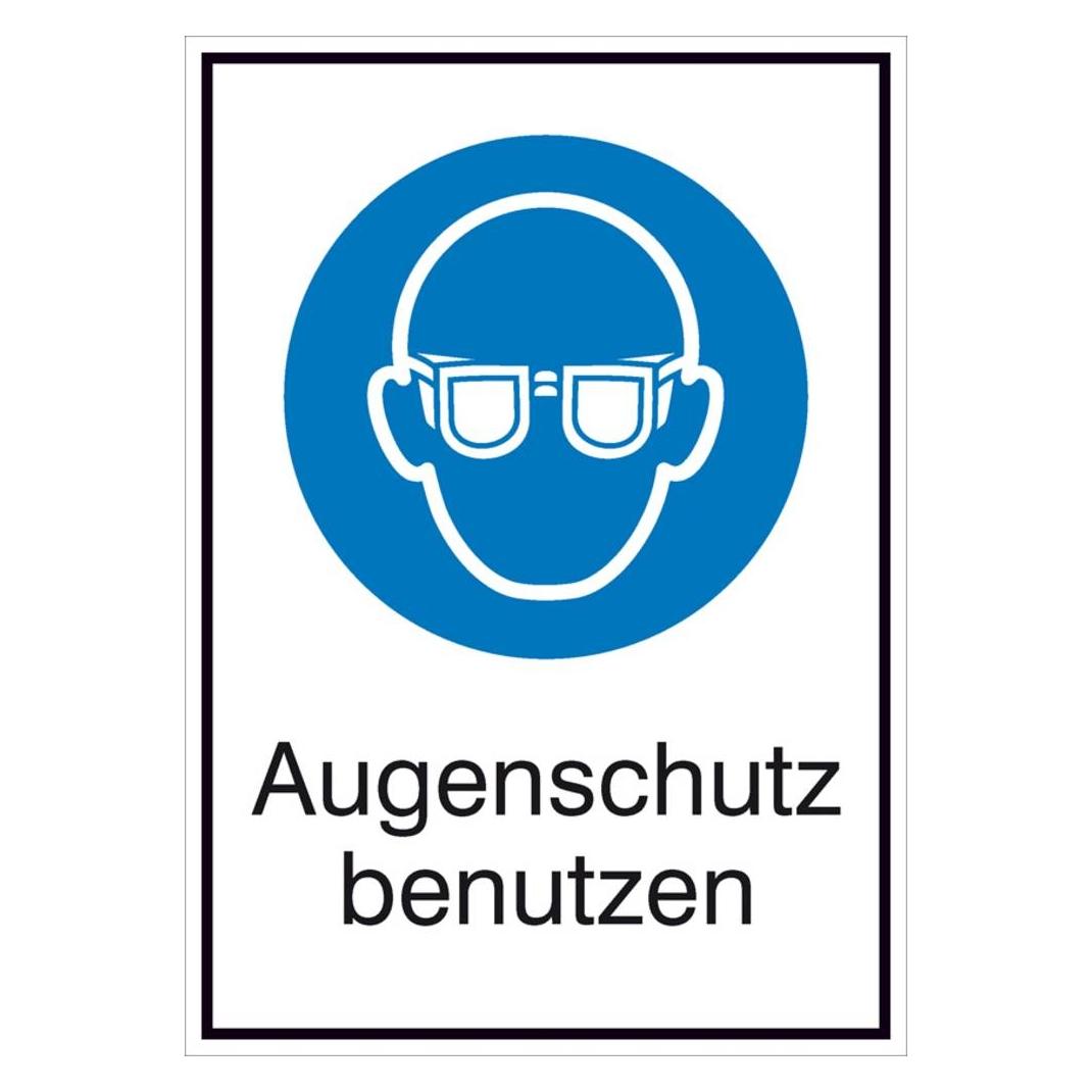 Wolk Gebotsschild Augenschutz benutzen Hygiene und Abstand Folie (21.A7040)