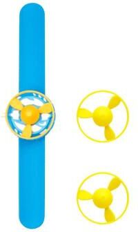 United Flying Saucer Launcher Toy Wristband Gyro Spinner Toy Set For Kids Outdoor Play blue