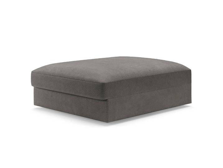 Repose-pieds capitonné grand Gris/Gris Tissu Palila Moderne